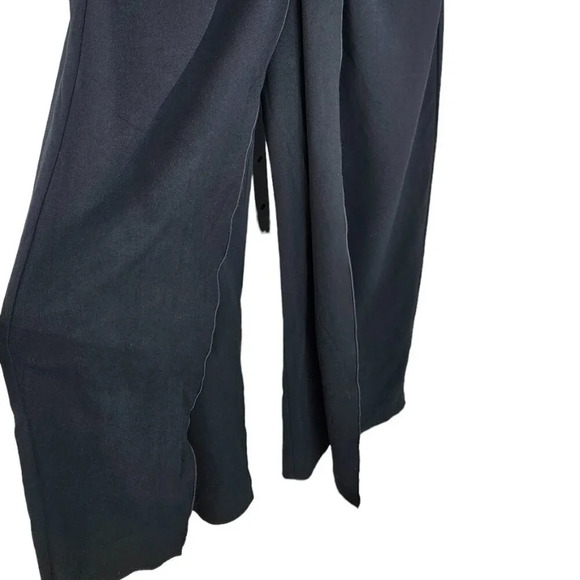 Roland Mouret Womens Wide Leg Twist Front Layered Pants Size 10 Black - Picture 2 of 13